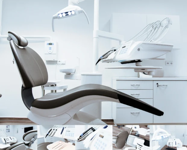 Dental business consultant's idea of an optimal dental office with equipment around the patient's chair.