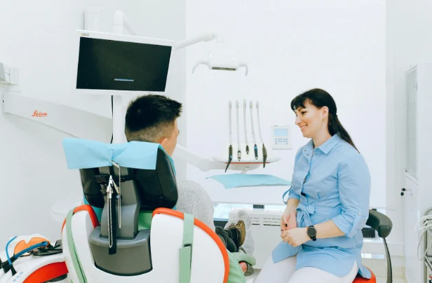 Dental patient with dental nurse